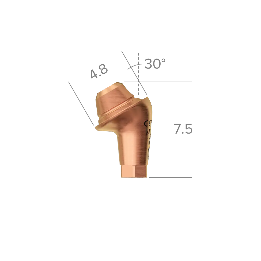 Abutment, multi-unit, N platform, 30°, 1 mm, R. 