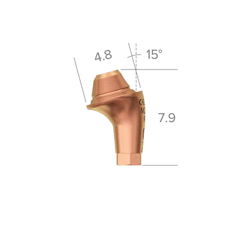 Abutment, multi-unit, N platform, 15°, 2 mm, R. 