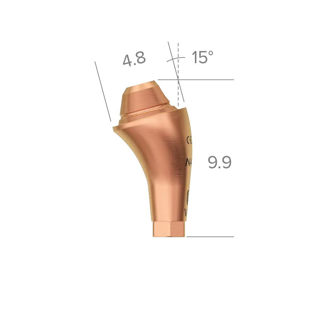 Abutment, multi-unit, N platform, 15°, 4 mm, R.